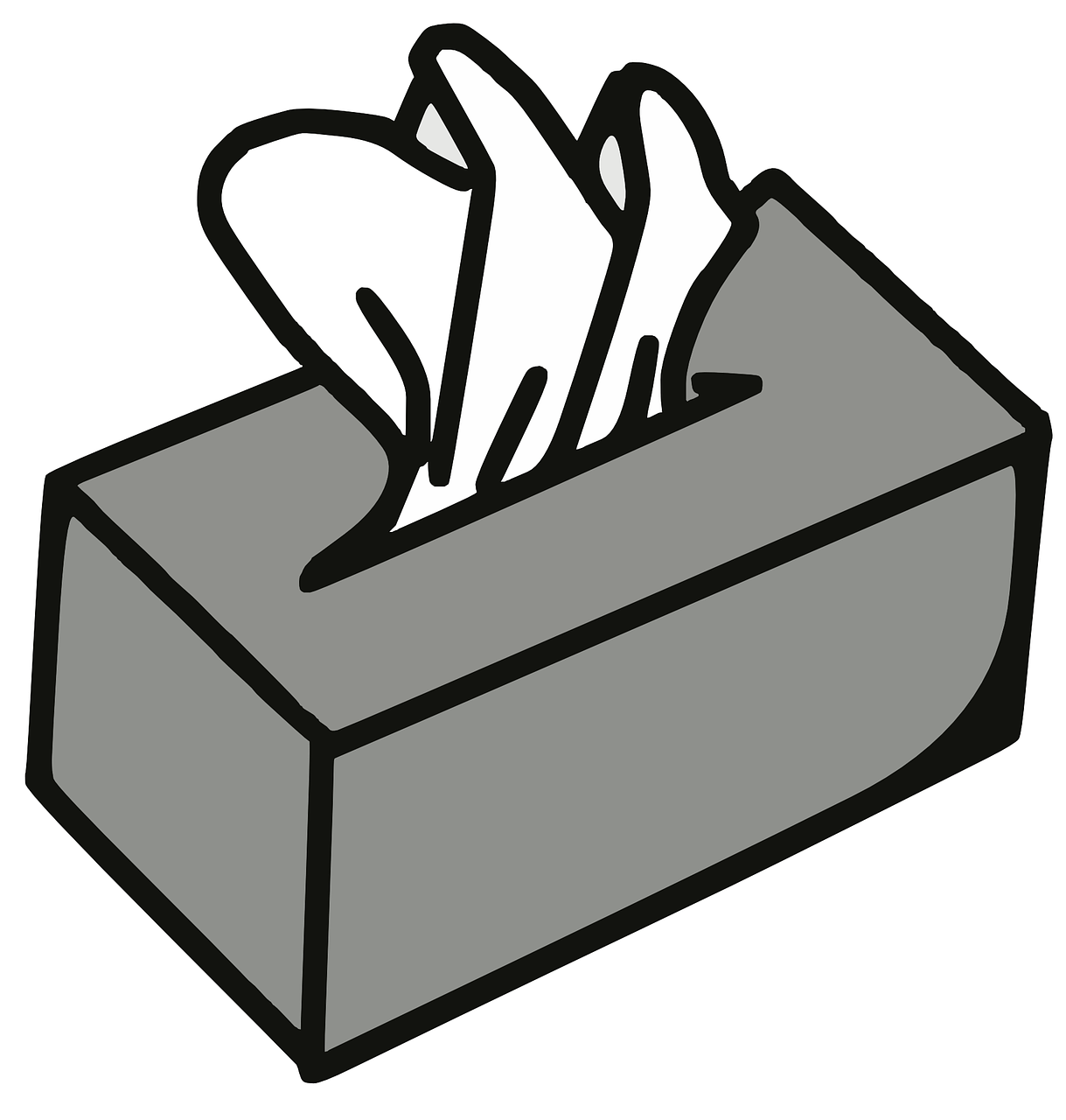 gray clip art box of facial tissue